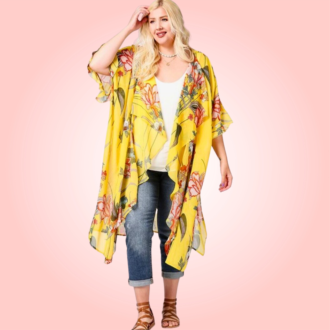 Golden Flowers Kimono
