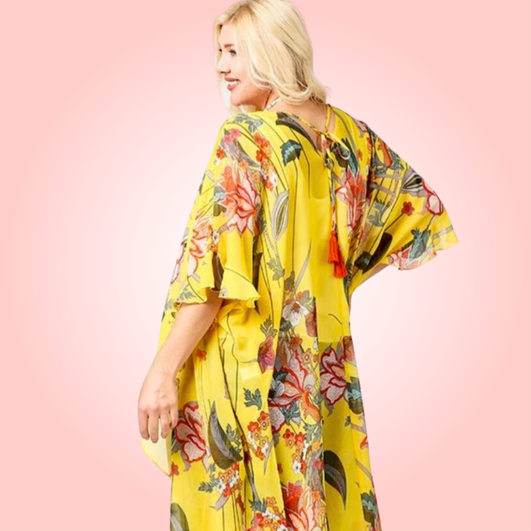 Golden Flowers Kimono