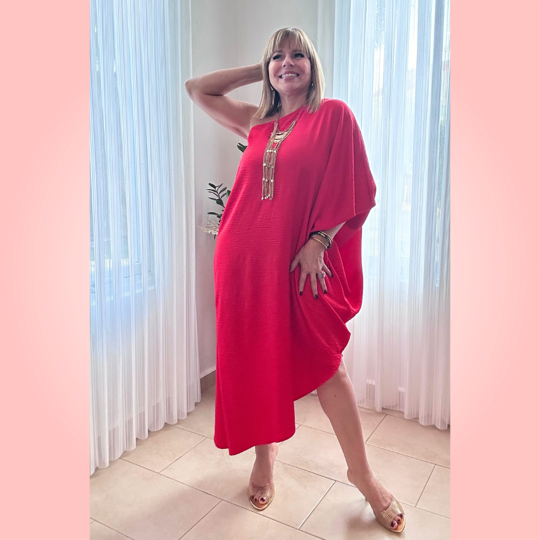 Red Satin Maxi Dress