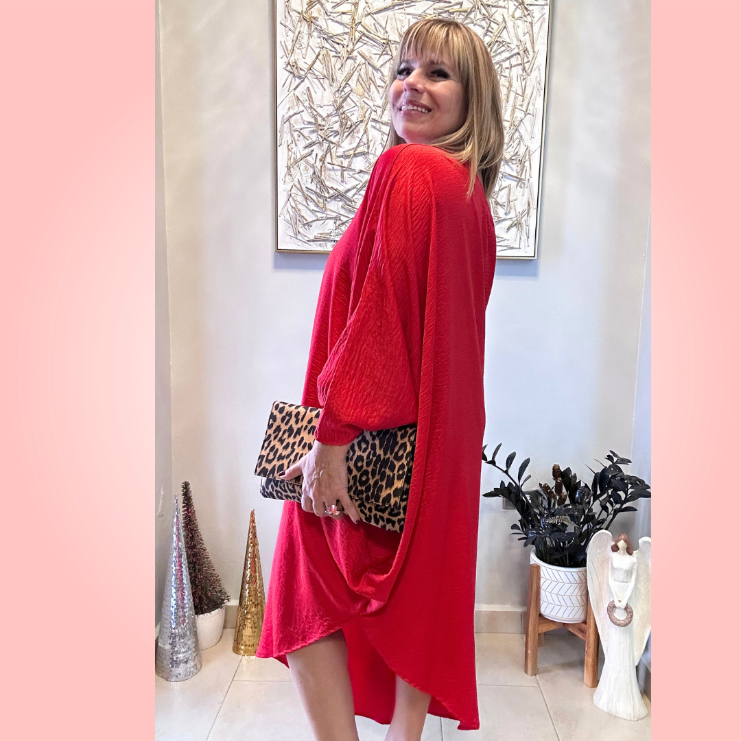 Red Satin Maxi Dress