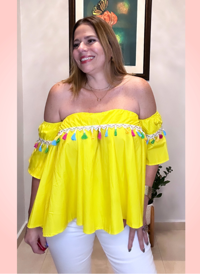 Yellow Tassel Top