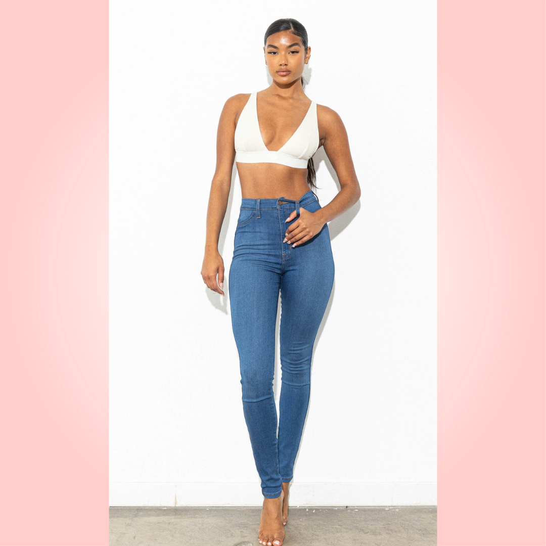 Medium Stone Skinny Jeans
