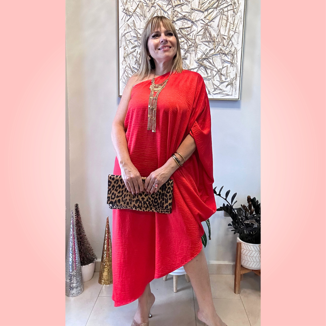 Red Satin Maxi Dress