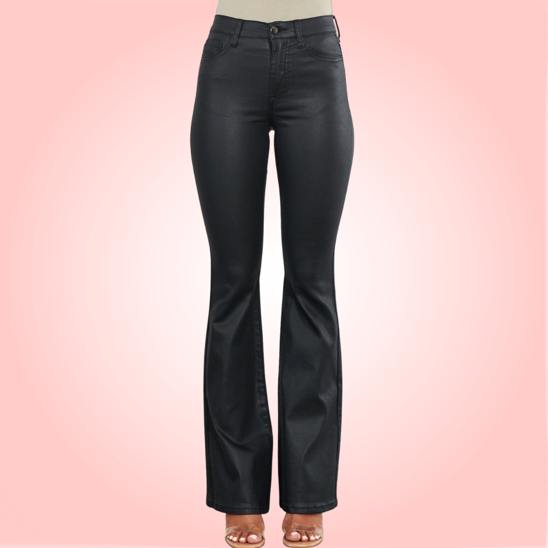 Vibrant M.i.U. Leather Flare Jeans