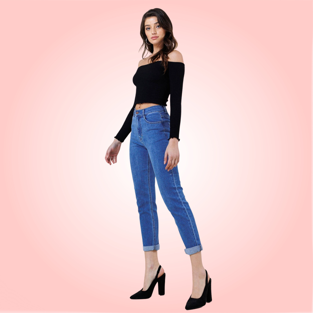 High Waisted Classic Boyfriend Jeans