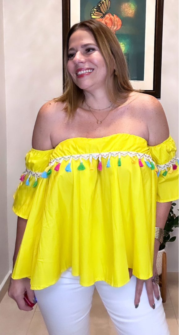 Yellow Tassel Top