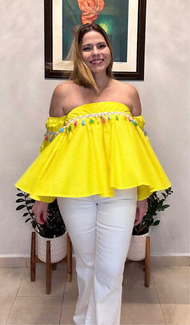 Yellow Tassel Top