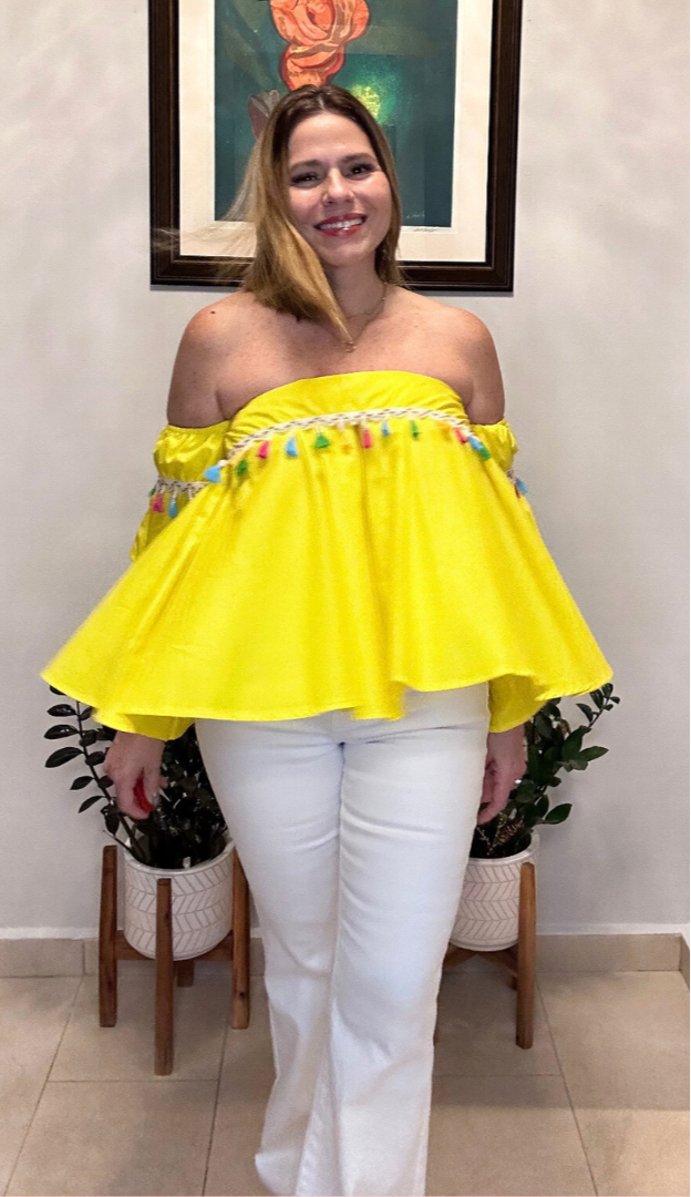 Yellow Tassel Top