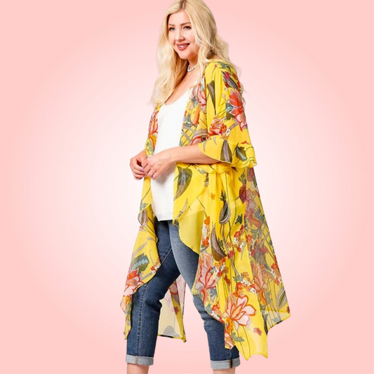 Golden Flowers Kimono