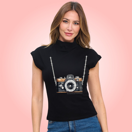 Turtle Neck Camera Top -New