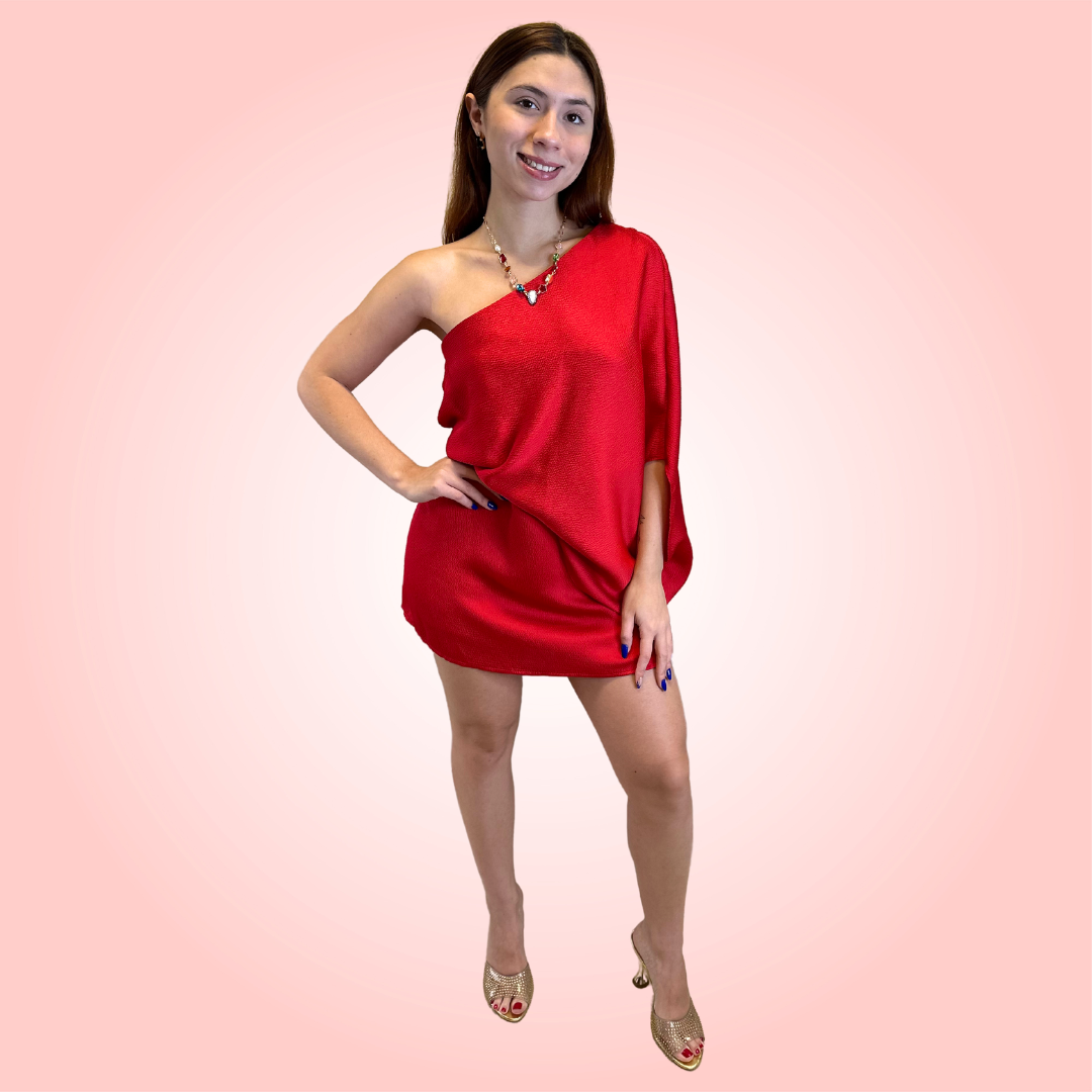 Pretty Red Satin Dress