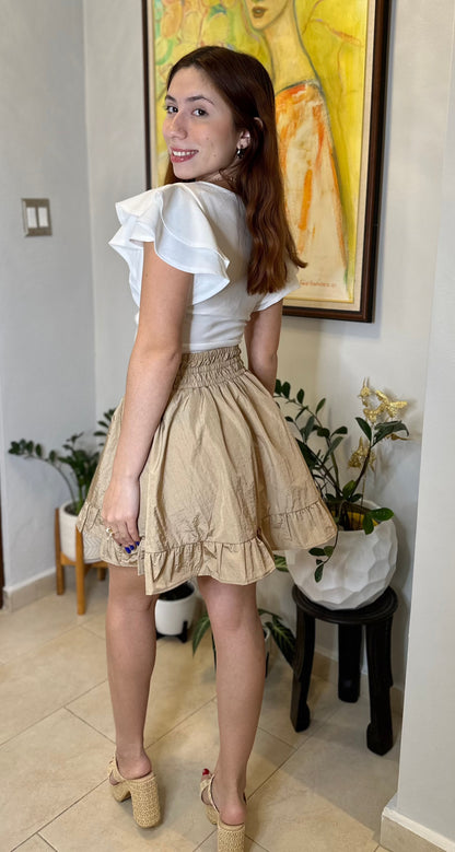 Taupe Mini Skirt