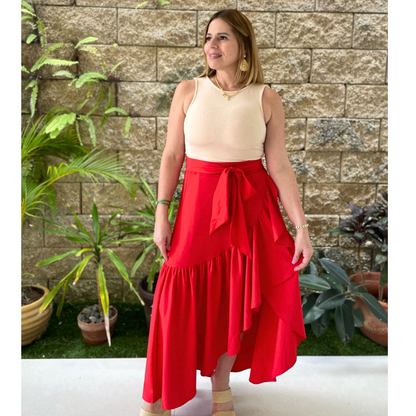 Lovely Red Long Skirt