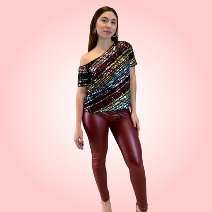 Multi Colors Sequin Top