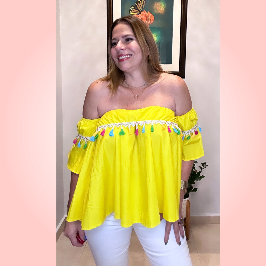 Yellow Tassel Top