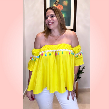 Yellow Tassel Top