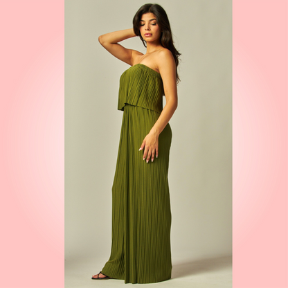 Olive Strapless Jumpsuit