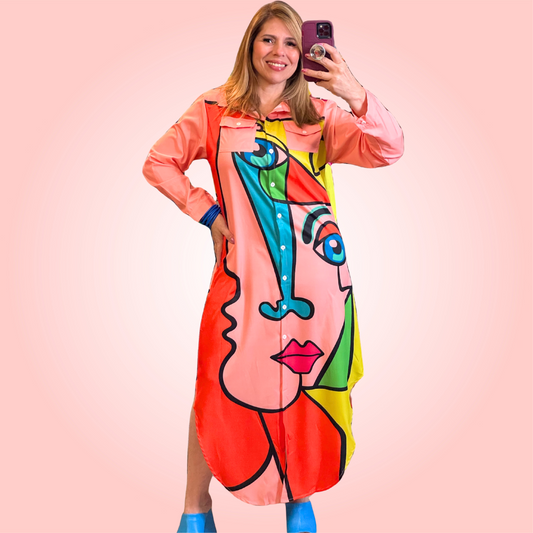 Colorful faces Maxi Dress