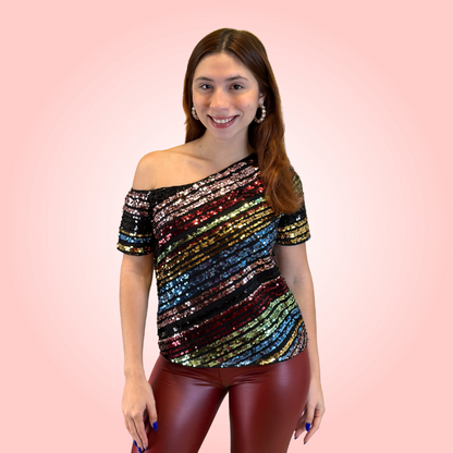 Multi Colors Sequin Top