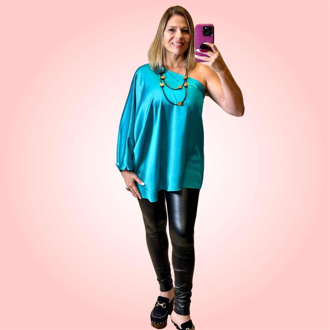 Metallic Teal Top