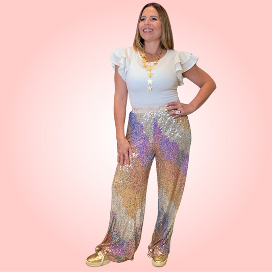 Shiny Sequin Pants