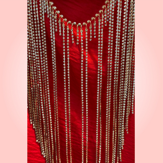 Gold Plated Rhinestone Waist Chain