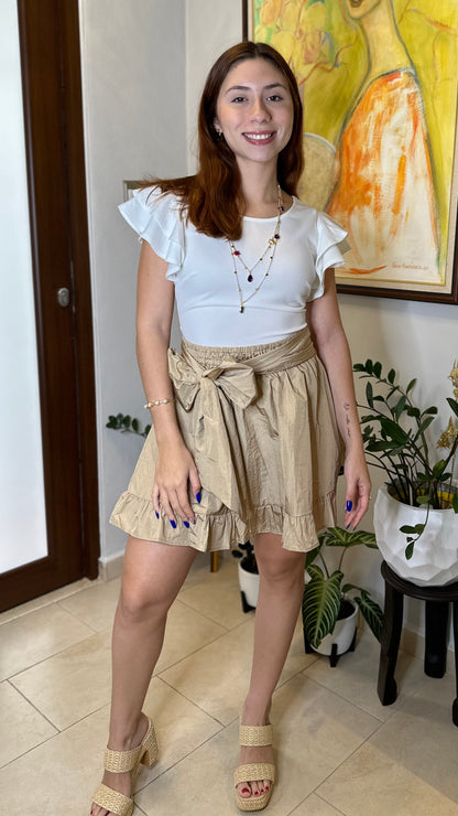 Taupe Mini Skirt