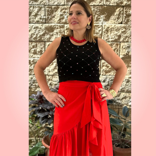 Rhinestone Knitted Top