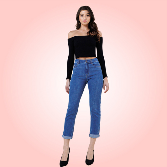 High Waisted Classic Boyfriend Jeans