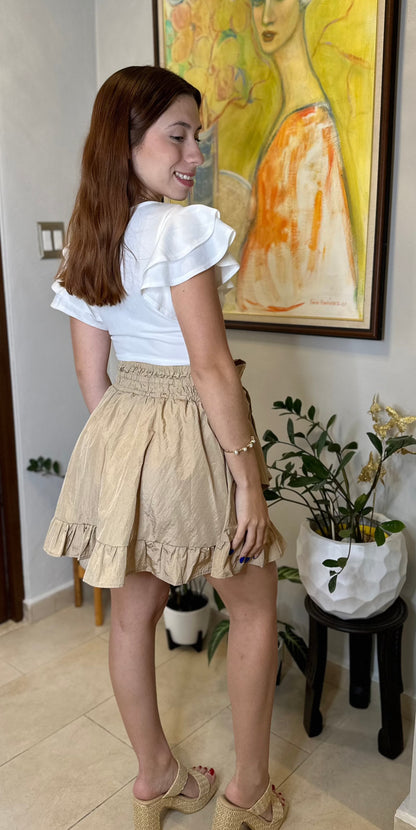 Taupe Mini Skirt