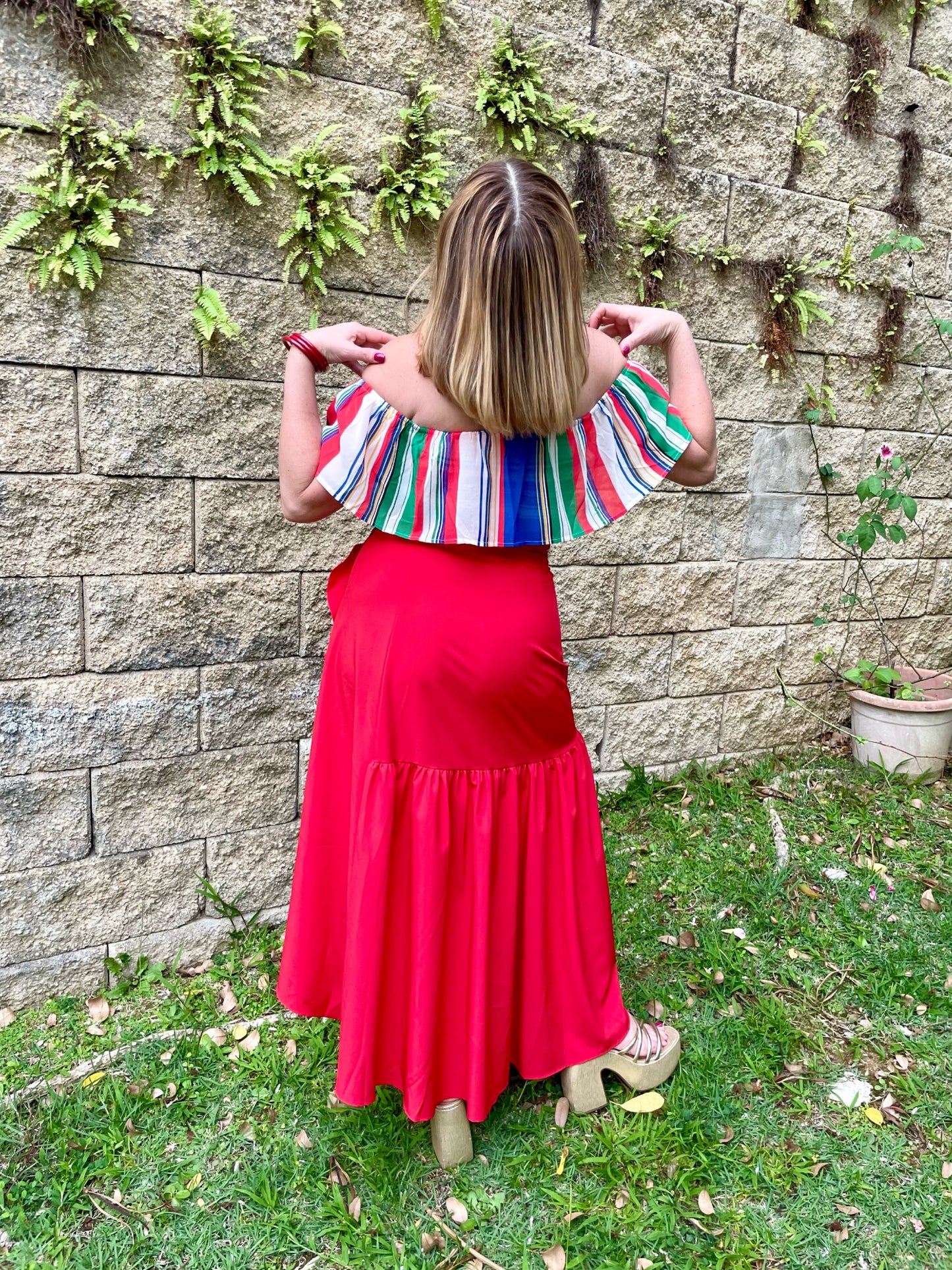 Lovely Red Long Skirt