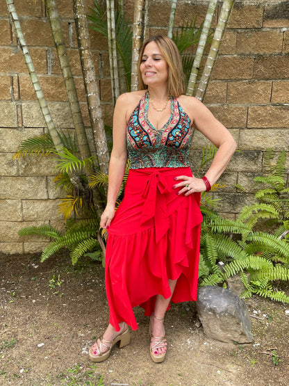 Lovely Red Long Skirt