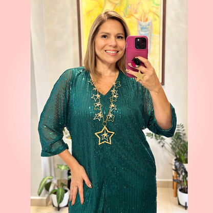 Hunter Green Sequin Dress